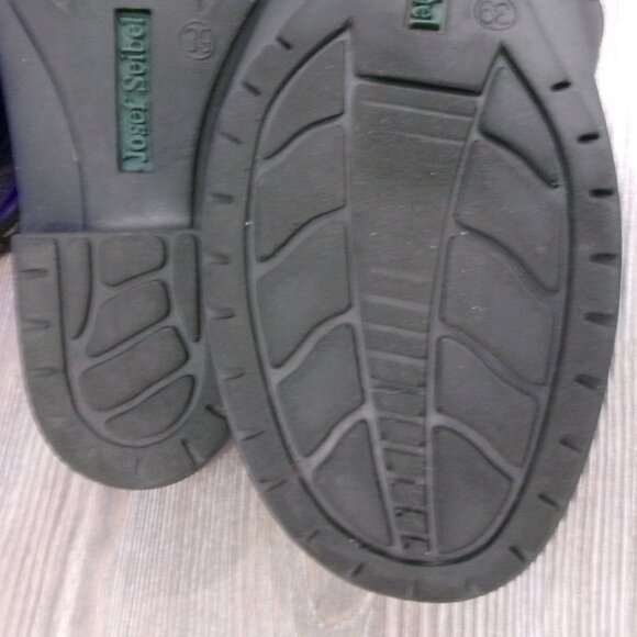 Joseph Seibel  8 / 8.5 Black Leather Open Slingback Low Heel Clogs Size 39 Shoes - Picture 12 of 12